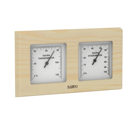Sawo Thermo-Hygrometer Rectangle Hemlock 224-THH