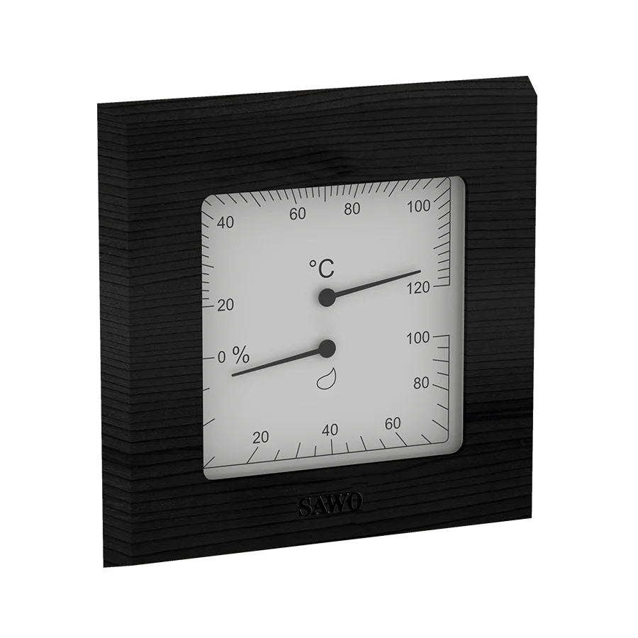Sawo Thermo-Hygrometer Square Schwarz 225-THBL