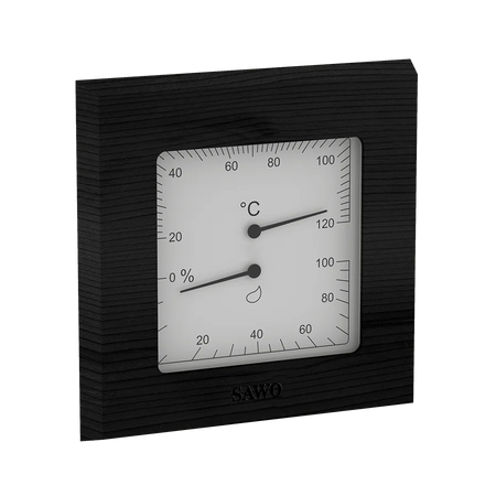 Sawo Thermo-Hygrometer Square Schwarz 225-THBL