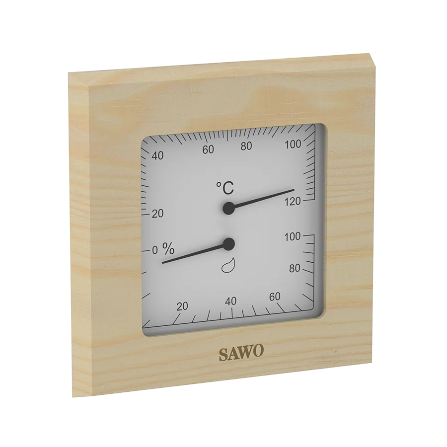 Sawo Thermo-Hygrometer Square Hemlock 225-THH