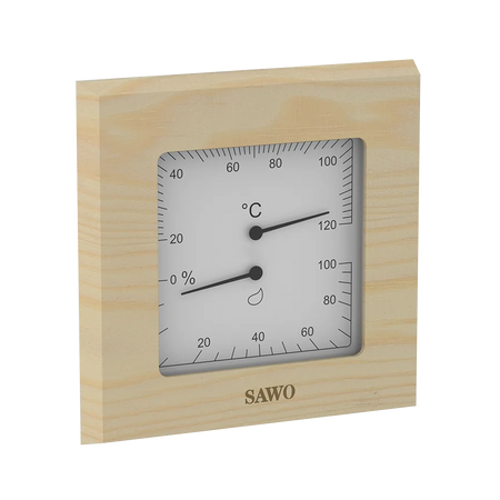 Sawo Thermo-Hygrometer Square Hemlock 225-THH