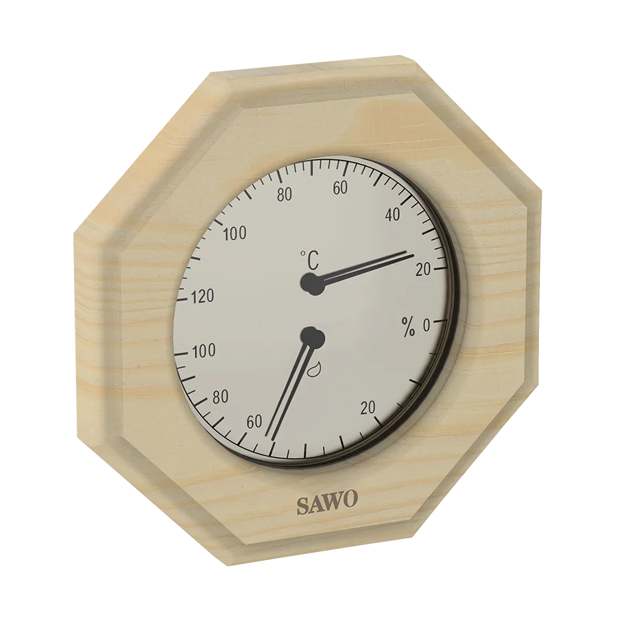 Sawo Thermo-Hygrometer Octagon (achteckig) Hemlock 241-THH