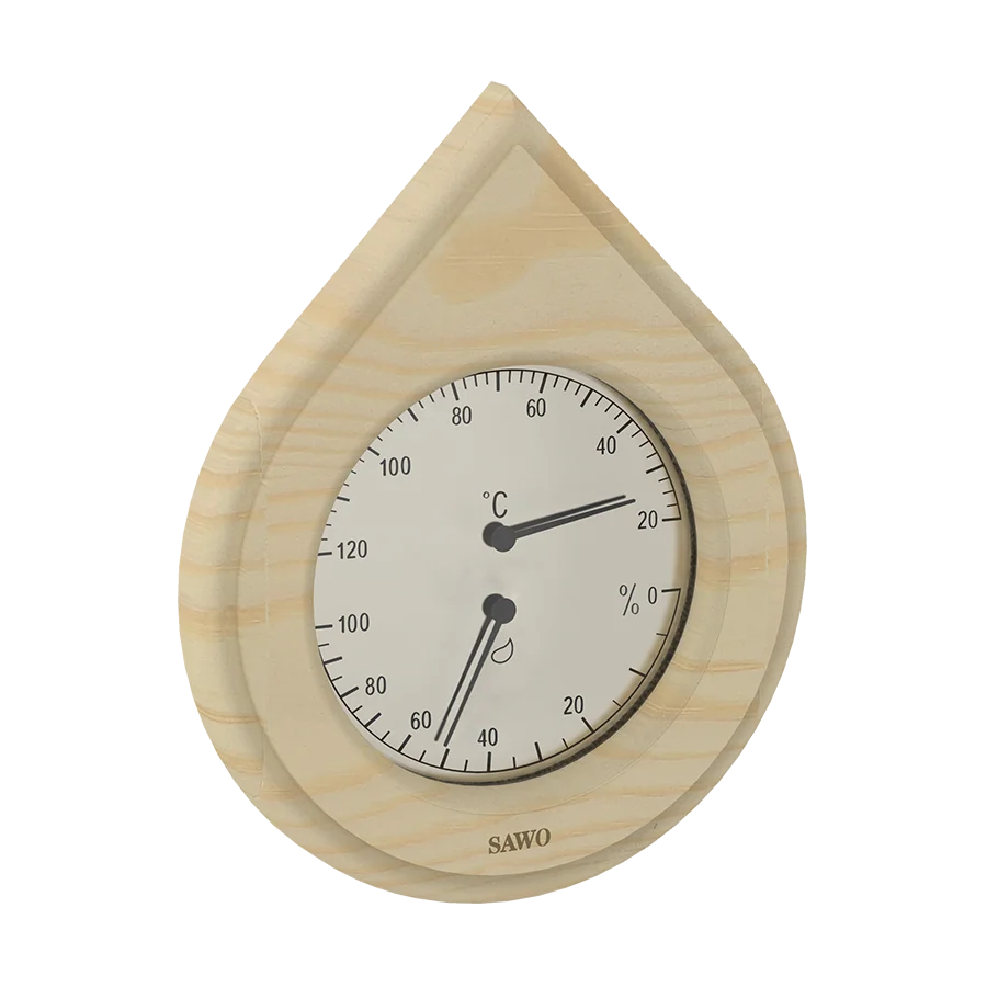 Sawo Thermo-Hygrometer Water Drop (Tropfenform) Hemlock 251-THH