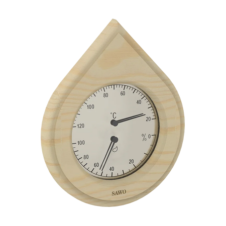 Sawo Thermo-Hygrometer Water Drop (Tropfenform) Hemlock 251-THH
