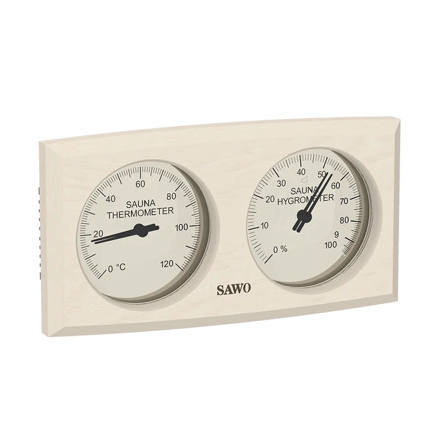 Sawo Thermo-Hygrometer Basic Curved Rectangle Espe 271-THBA