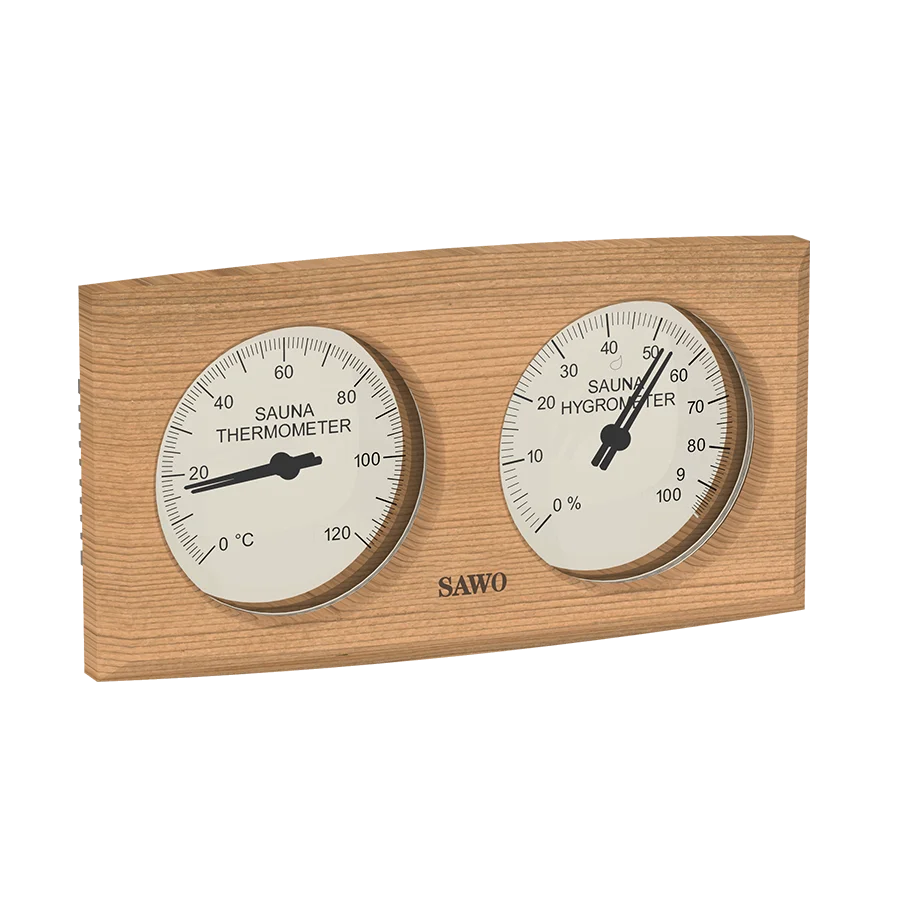 Sawo Thermo-Hygrometer Basic Curved Rectangle Zeder 271-THBD
