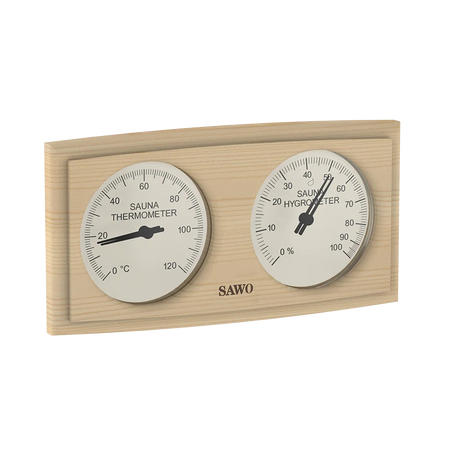 Sawo Thermo-Hygrometer Curved Rectangle Hemlock 271-THH