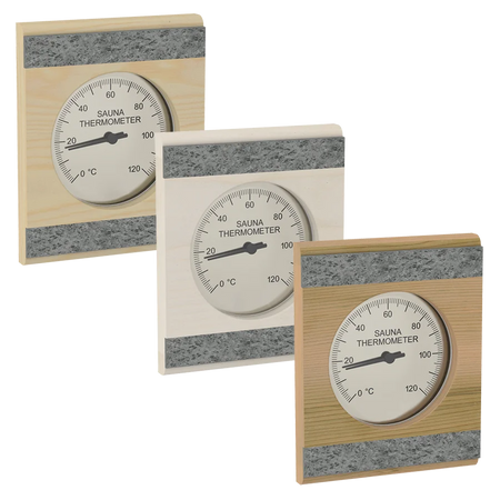 Sawo Saunathermometer mit 2 Specksteinen in Zeder, Espe und Hemlock