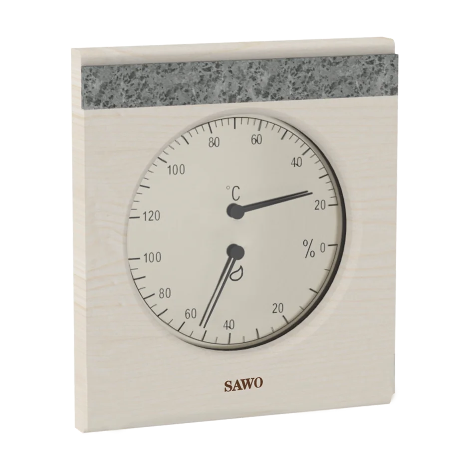 Sawo Thermo-Hygrometer mit 1 Speckstein Espe 281-THR1A