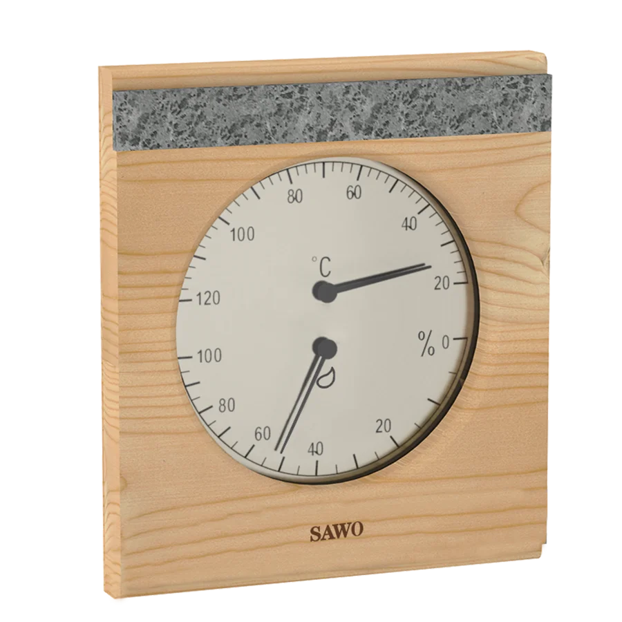 Sawo Thermo-Hygrometer mit 1 Speckstein Hemlock 281-THR1H