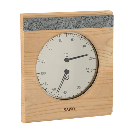Sawo Thermo-Hygrometer mit 1 Speckstein Hemlock 281-THR1H