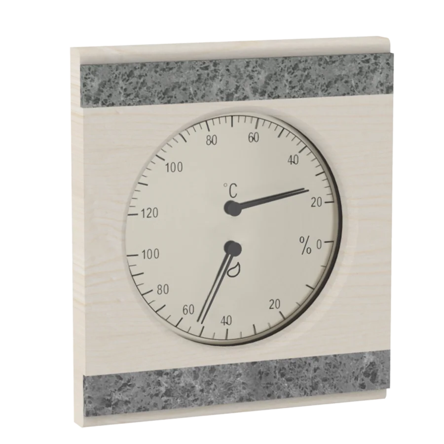 Sawo Thermo-Hygrometer mit 2 Specksteinen Espe 281-THRA