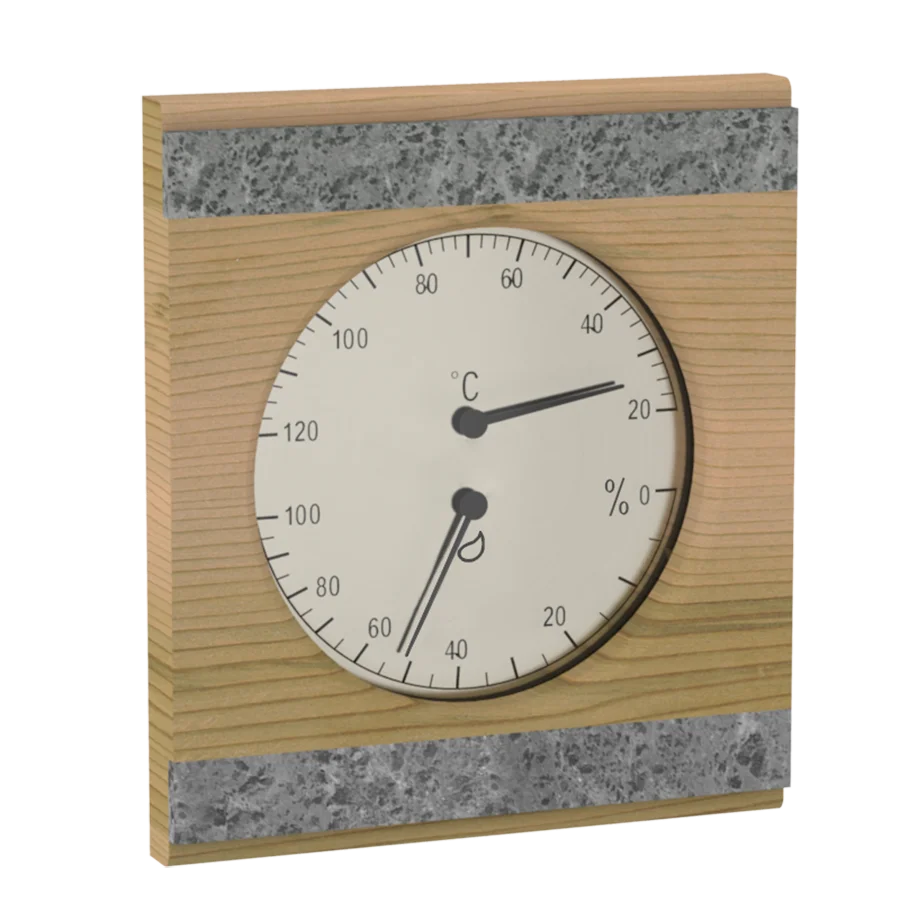 Sawo Thermo-Hygrometer mit 2 Specksteinen Zeder 281-THRD