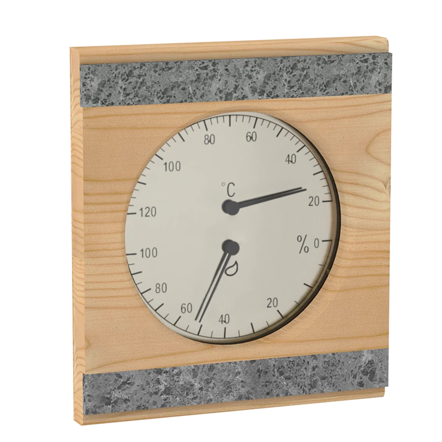 Sawo Thermo-Hygrometer mit 2 Specksteinen Hemlock 281-THRH