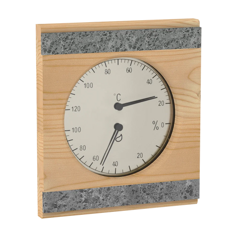 Sawo Thermo-Hygrometer mit 2 Specksteinen Hemlock 281-THRH
