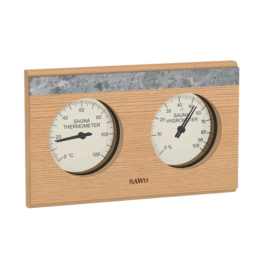 Sawo Thermo-Hygrometer Rechteck mit 1 Speckstein Zeder 282-THR1D