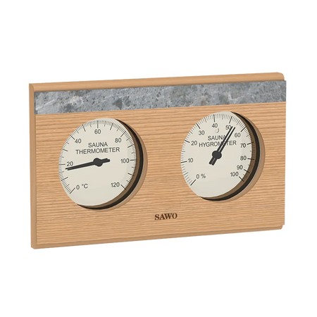 Sawo Thermo-Hygrometer Rechteck mit 1 Speckstein Zeder 282-THR1D