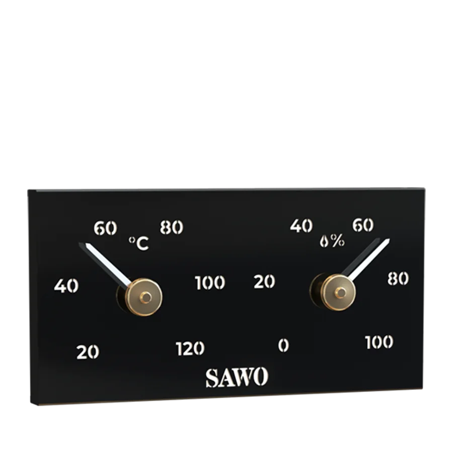 Sawo Thermo-Hygrometer Black Metal schwarz