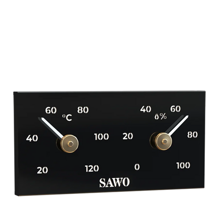 Sawo Thermo-Hygrometer Black Metal schwarz