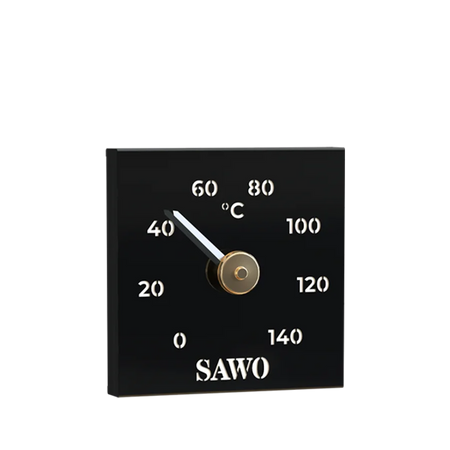 Sawo Black Metal Saunathermometer schwarz 295-TMBL