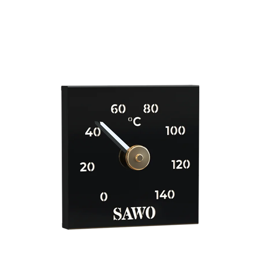Sawo Black Metal Saunathermometer schwarz 295-TMBL