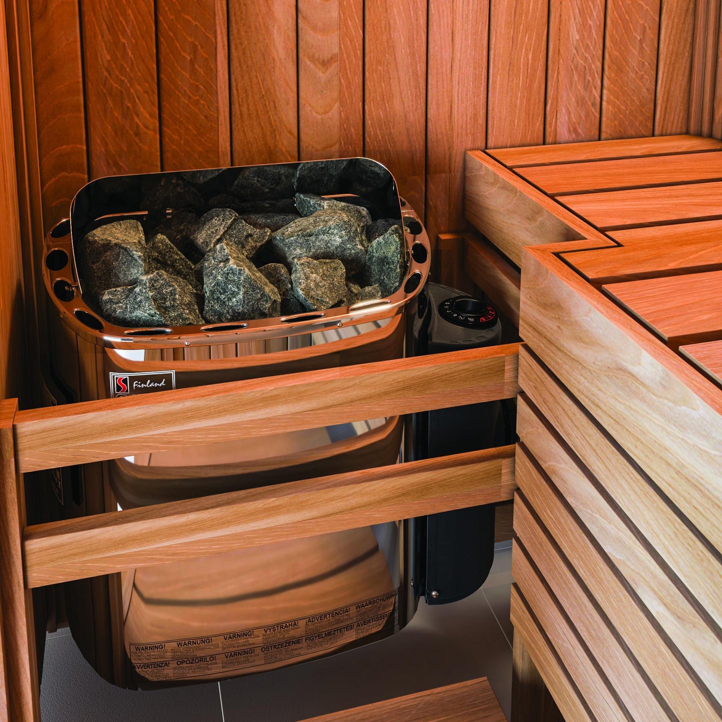 Sawo Scandia | Sauna Elektroofen mit integrierter Steuerung und Timer | 4,5 kW / 6 kW / 9 kW