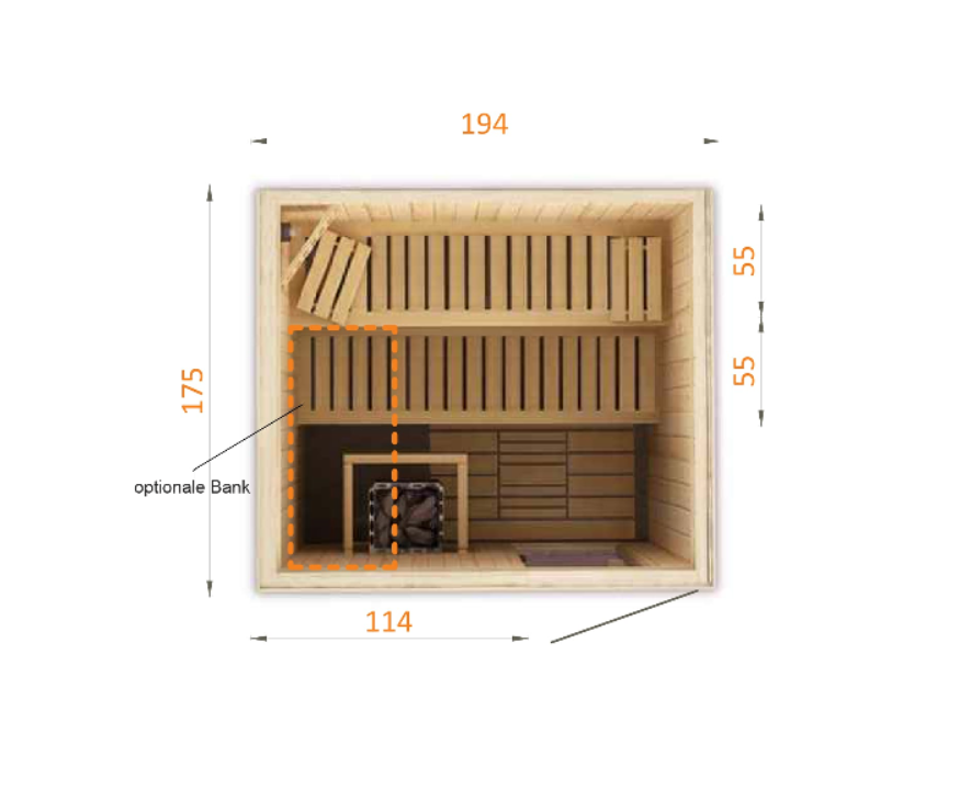 wellmia® Vital | Innensauna Bausatz Fichtenholz | versch. Modelle