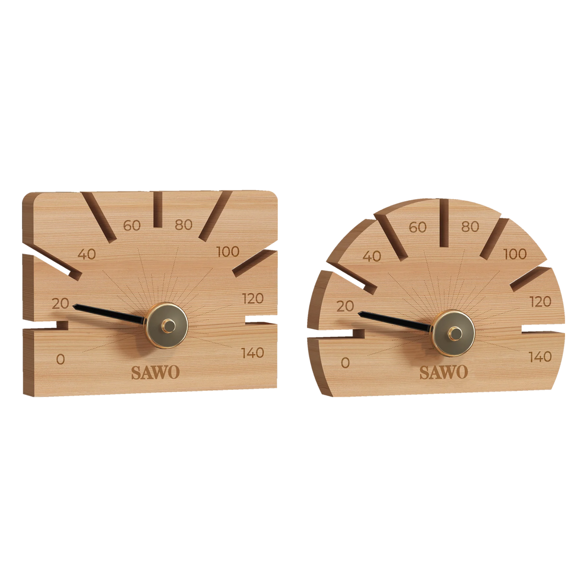 Sawo Loisto Saunathermometer aus Zeder – eckig 108-TD und abgerundet 109-TD