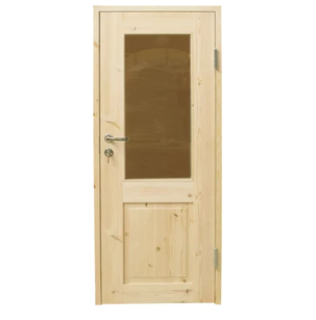 wellmia® Sauna Holztür | Fichte | verschiedene Größen | Tür Holz mit Zarge Klarglas