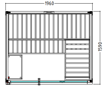 Sentiotec Family Medium | Fichtenholz Innensauna Bausatz | 196 x 159 x 204 cm (B/T/H)