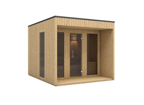 wellmia® Hyska | Gartensauna aus Fichte  |  250 x 300 x 236 cm (B/T/H)