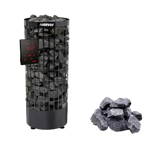 Harvia Cilindro XE | Elektro Saunaofen Set mit CX110 Bedienfeld und Harvia Saunasteine | 6,8 kW / 9 kW / 10,8 kW