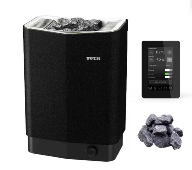 Tylö Sense Elite | Elektroofen Komplettset inkl. externer Saunasteuerung Tylö Elite Cloud und 20kg Tylö Saunasteinen  | 6.6 kW / 8 kW / 10.5 kW