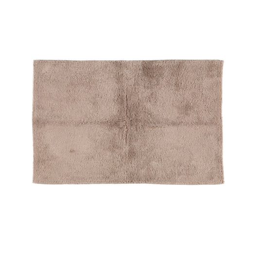 4Living Badematte Beige | Matte für Vorraum Baumwolle/Bambus | 50 x 80 cm