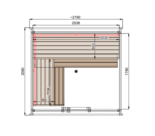 wellmia® Quadro Solo | Gartensauna aus Thermoholz |  219 x 206 x 220 cm (B/T/H)