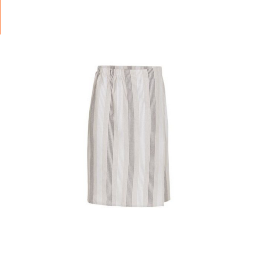 4 Living Collection Sauna-Kilt / Saunatuch mit Klettverschluss 70×145 cm – Braun/Weiß