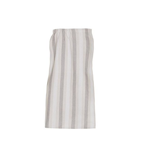 4 Living Collection Sauna-Sarong / Wickeltuch 85×145 cm – Braun/Weiß mit Klettverschluss