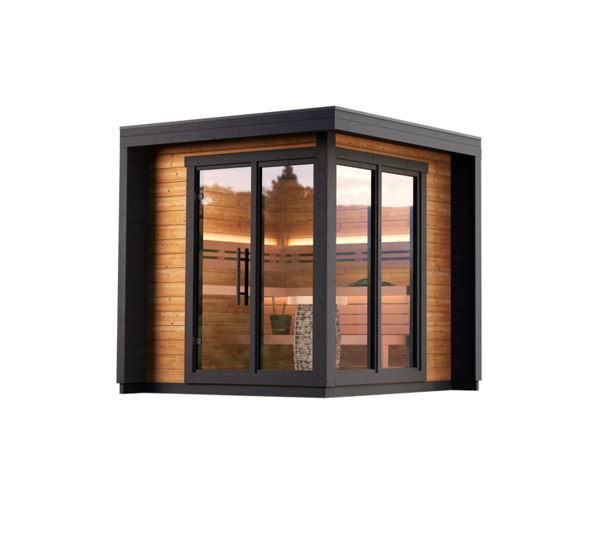 Leil® Patio S | Premium Gartensauna aus Fichte oder Thermoholz |  239 x 239 x 240 cm (B/T/H)