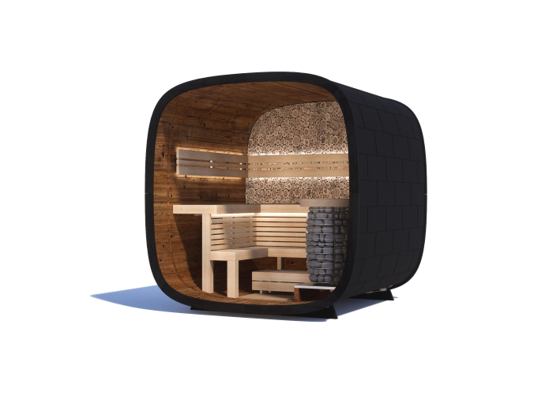 wellmia® Round Cube Mini | Gartensauna aus Thermoholz Design | versch. Maße