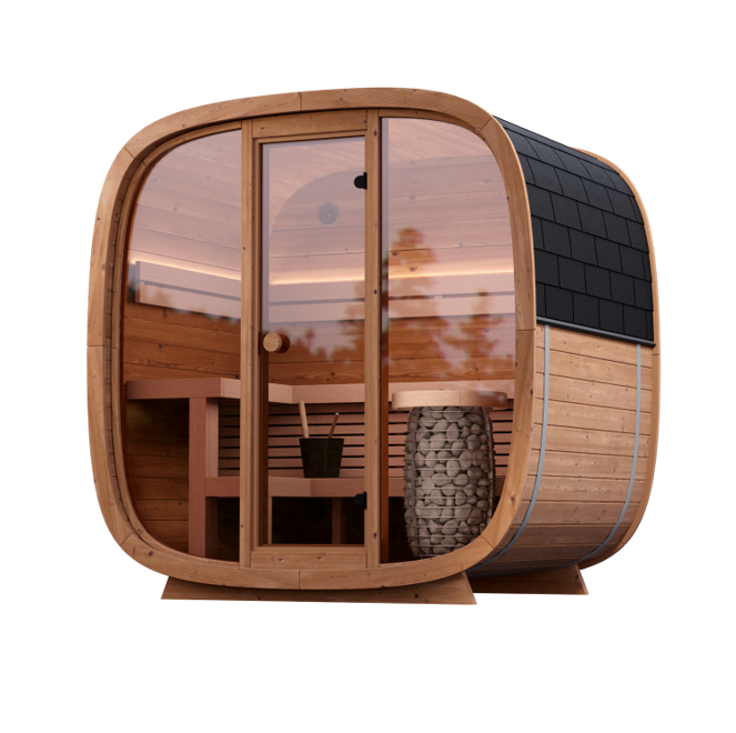 Leil® Dice Pocket | Gartensauna aus Thermoholz für 3-4 Personen | 219 x 166 x 220 cm (B/T/H)