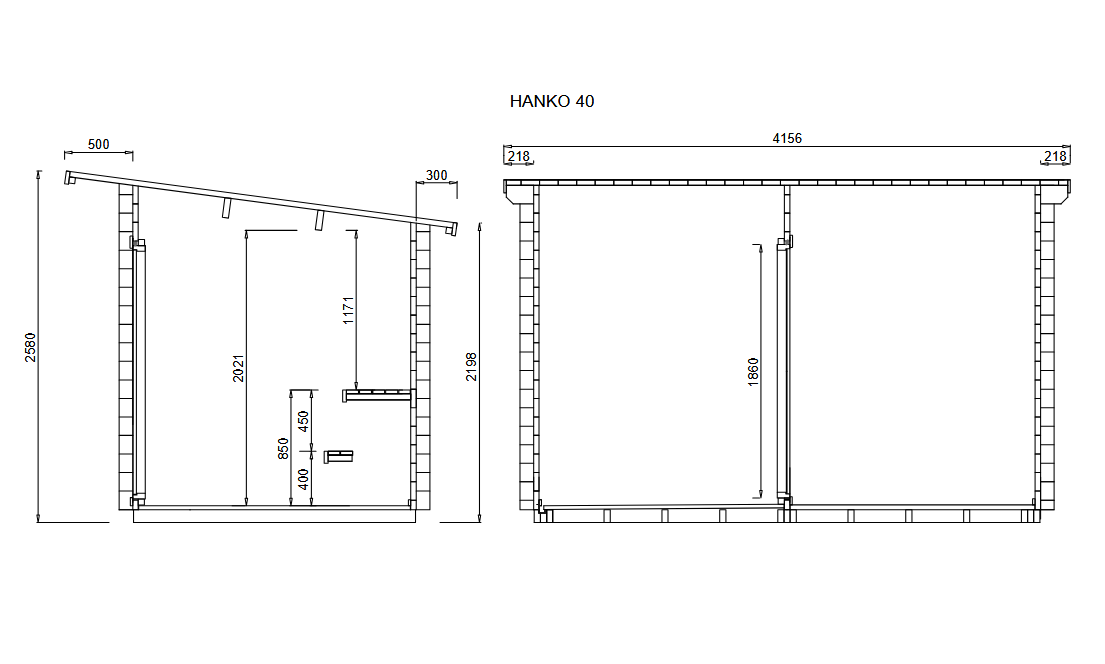 wellmia Hanko | Gartensauna mit Vorraum Fichtenholz | 373 x 208 x 258 cm (B/T/H)