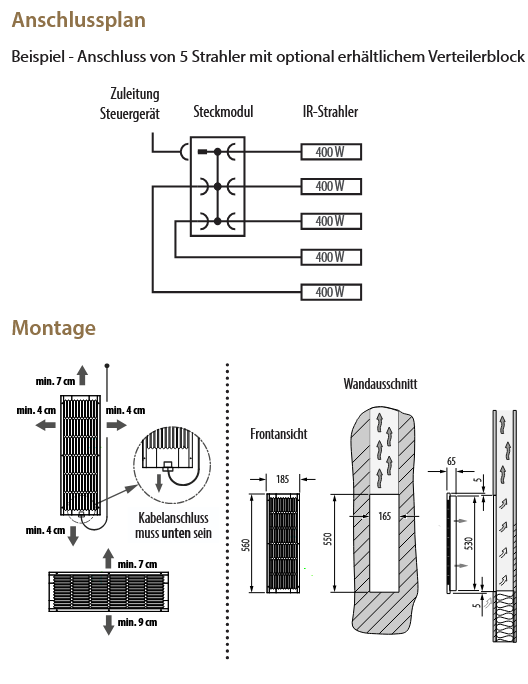 EOS IRS 50 RHK (lang) | Infrarotstrahler für Wäremkabinen