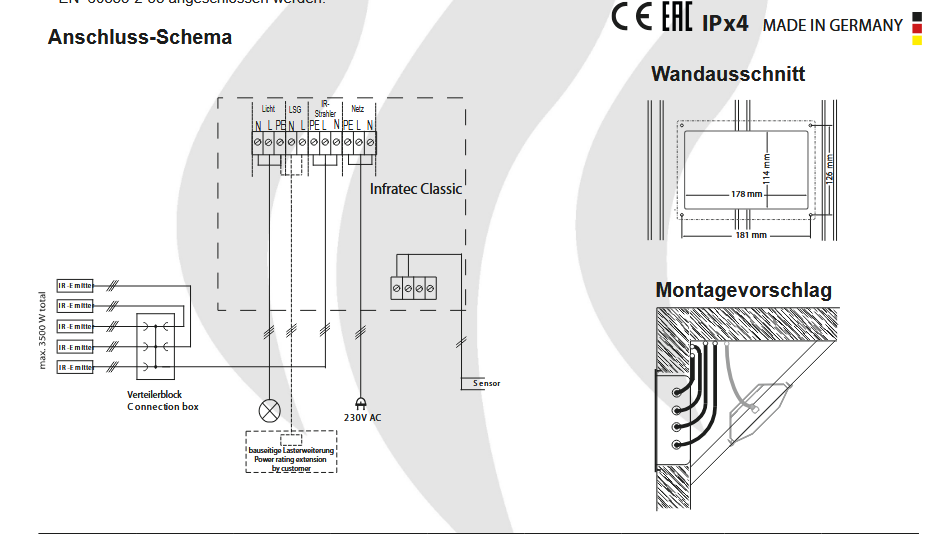 EOS InfraTec Classic | Steuerung für Infrarotstrahler