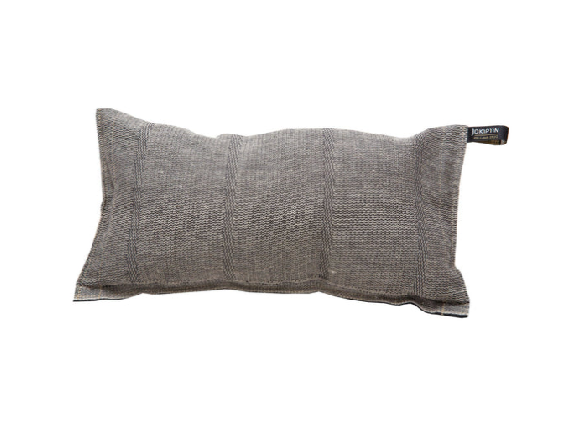 wellmia® by Jokipiin Laituri | Saunakissen aus Leinen-Baumwoll-Mix in natur/schwarz | 22x40 cm