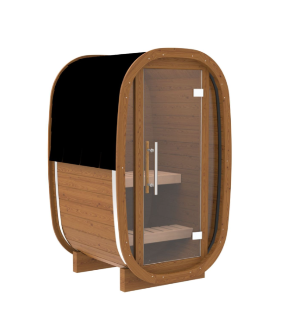 wellmia Outdoor Mini | Gartensauna Mini für 2 Personen | 124x207x120 cm (BxTxH)