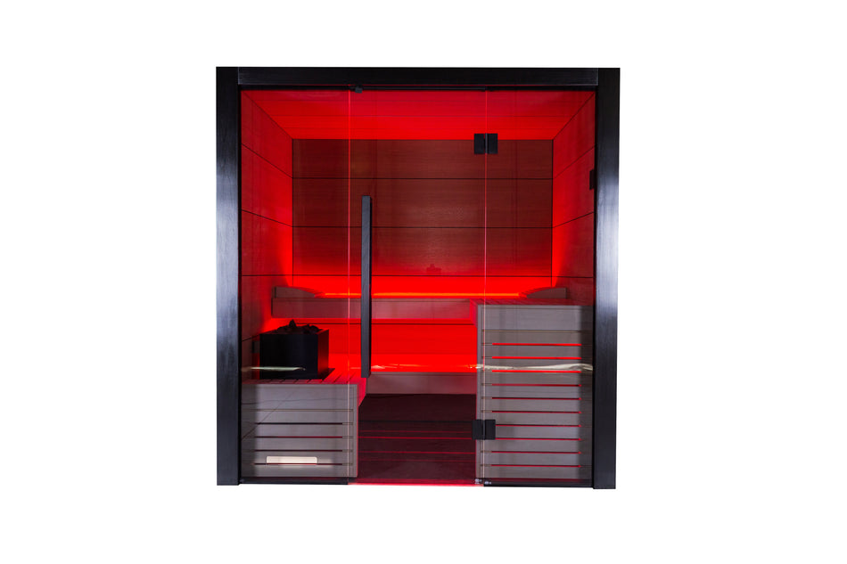 Harvia Fuji Small | Premium Innensauna mit Elektroofen externe Steuerung Komplettset | 200 x 160 x 210 cm (B/T/H)