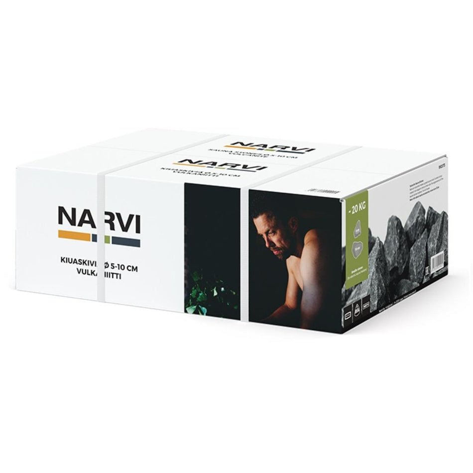 wellmia® 20 kg Saunasteine Vulkanit black 5-10 cm, dunkle Saunasteine - für perfekten Dampf