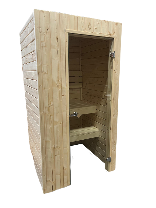 wellmia® Spirit Mini - 230V Mini Sauna für 1 bis maximal 2 Personen - 109 x 109 x 200 cm