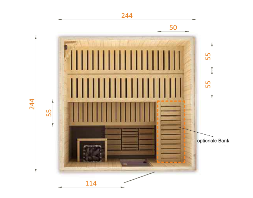 wellmia® Vital | Innensauna Bausatz Fichtenholz | versch. Modelle