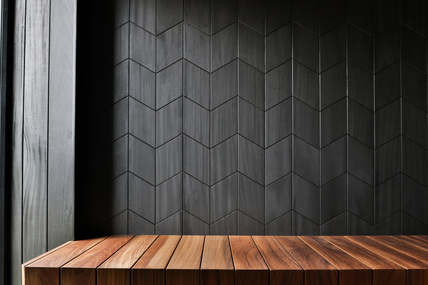 wellmia® Bermuda Black | Sauna Dekopaneel für die Wand und Decke | Abachiholz | 0,85 m2